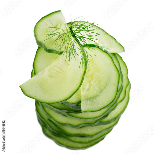 Photo: Salatgurke in Scheiben geschnitten Salatgurke in Scheiben geschnitten
