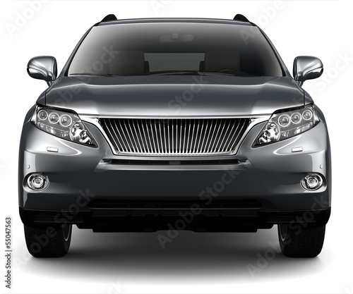 Illustration: BLACK LUXURY SUV - front view BLACK LUXURY SUV - front view