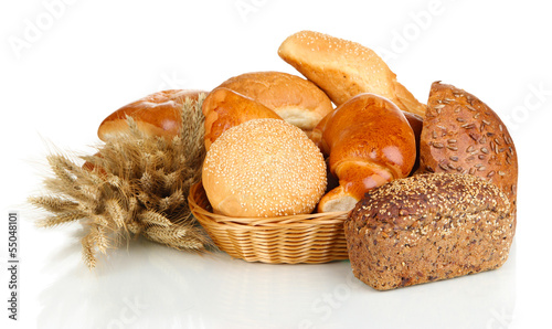 Photo: Variety of bread isolated on white Variety of bread isolated on white