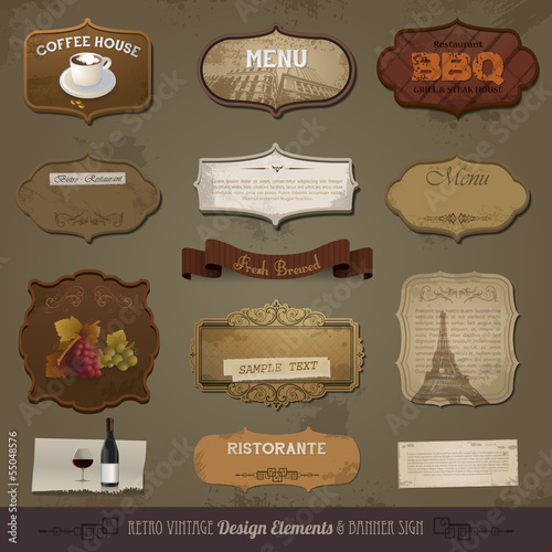 Vector: Vintage And Retro Design Elements, old papers, labels eps 10 Vintage And Retro Design Elements, old papers, labels eps 10