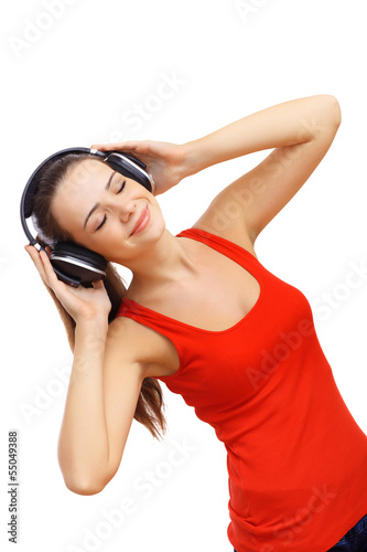 Photo: Happy smiling girl dancing Happy smiling girl dancing