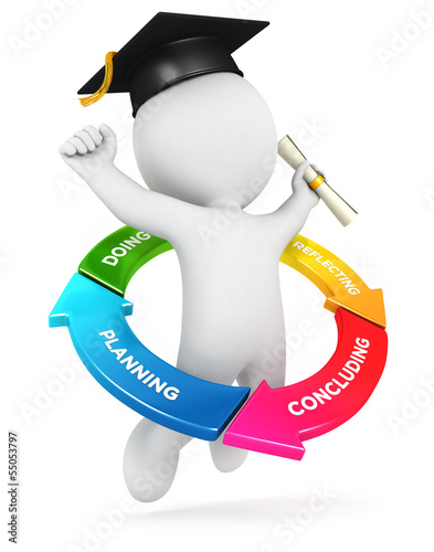 Photo: 3d white people learning cycle 3d white people learning cycle