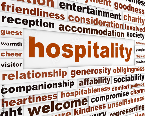 Illustration: Hospitality creative words conceptual poster Hospitality creative words conceptual poster