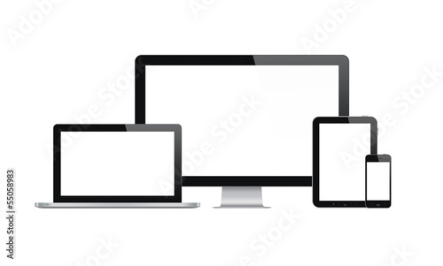 Photo: Modern computer and mobile devices Modern computer and mobile devices