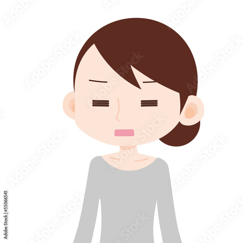 Illustration: 女性 上半身 遠い目 女性 上半身 遠い目