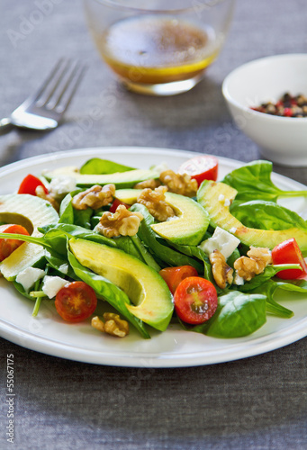 Photo: Avocado with Spinach and Feta salad Avocado with Spinach and Feta salad