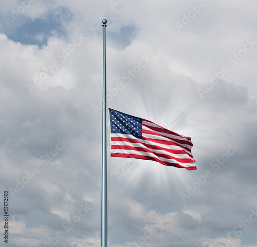 Photo: Half Mast American Flag Half Mast American Flag