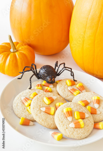 Photo: Halloween Spider with Candy Corn Cookies Halloween Spider with Candy Corn Cookies