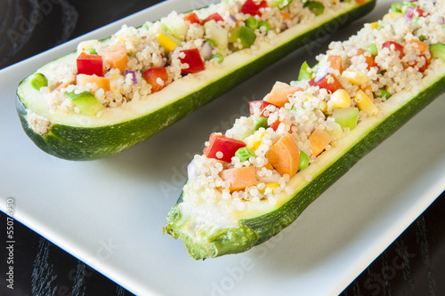 Photo: Zuchinis Stuffed with Quinoa and Vegetables Zuchinis Stuffed with Quinoa and Vegetables