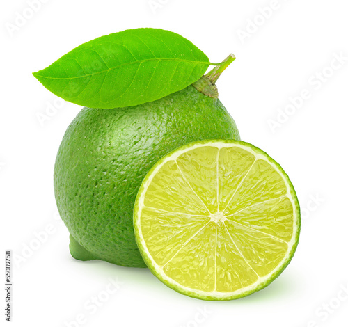 Photo: Fresh lime isolated on white Fresh lime isolated on white