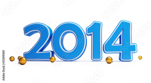 Illustration: new year 2014 Christmas ball new year 2014 Christmas ball