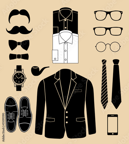 Vector: set of man fashion elements. vector illustration set of man fashion elements. vector illustration
