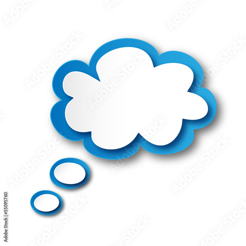 Illustration: Thought Bubble Icon (speech balloon dream button blank template) Thought Bubble Icon (speech balloon dream button blank template)