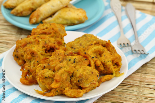Photo: Indian pakoras and samosas Indian pakoras and samosas