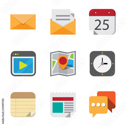 Vector: Business and interface flat icons set,Illustration EPS10 Business and interface flat icons set,Illustration EPS10