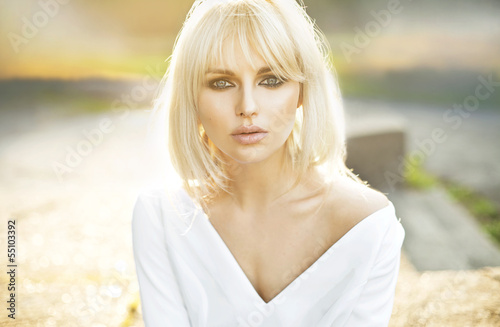 Photo: Portrait of beautiful clear skin lady Portrait of beautiful clear skin lady