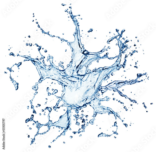 Photo: blue water splash isolated blue water splash isolated
