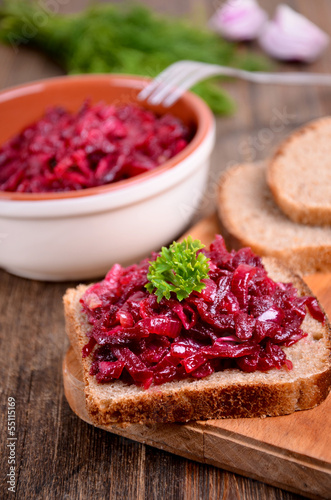 Photo: Beet caviar on bread Beet caviar on bread Beet caviar on bread Beet caviar on bread
