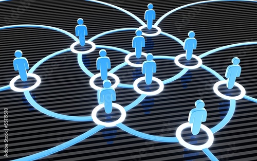 Illustration: Social network blue Social network blue
