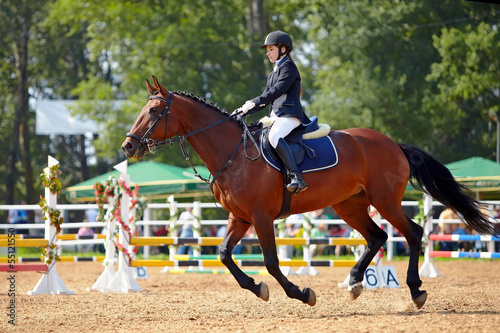 Photo: The sportswoman on a horse. The sportswoman on a horse.