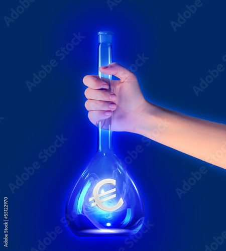 Photo: Test tube with euro sign Test tube with euro sign