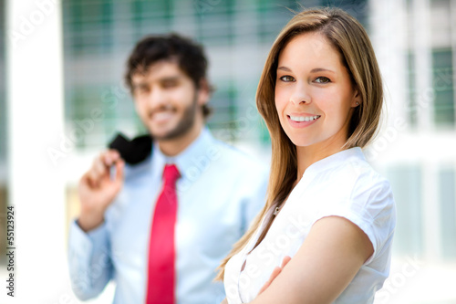 Photo: Young businesspeople outdoor Young businesspeople outdoor