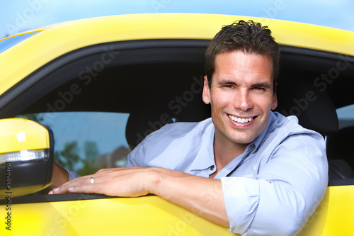 Photo: Man car driver. Man car driver.