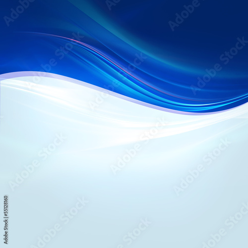 Illustration: Abstract bright blue waves on light blue background Abstract bright blue waves on light blue background