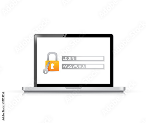 Illustration: security screen. login information required. security screen. login information required.