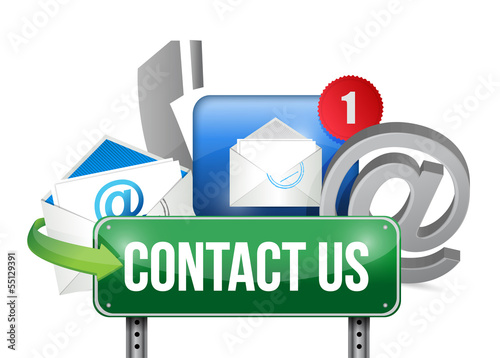 Illustration: contact us sign and concept illustration design contact us sign and concept illustration design