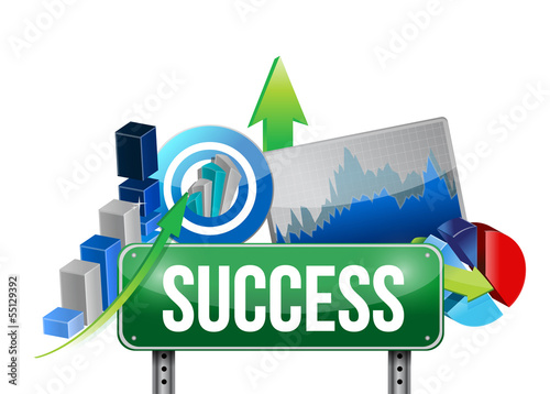 Illustration: success sign and set concept illustration design success sign and set concept illustration design