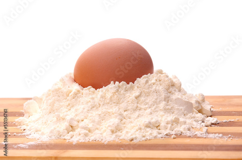 Photo: Baking ingredients on white background Baking ingredients on white background