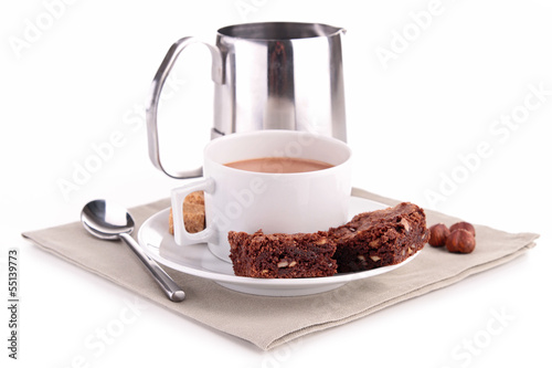 Photo: coffee and brownies coffee and brownies