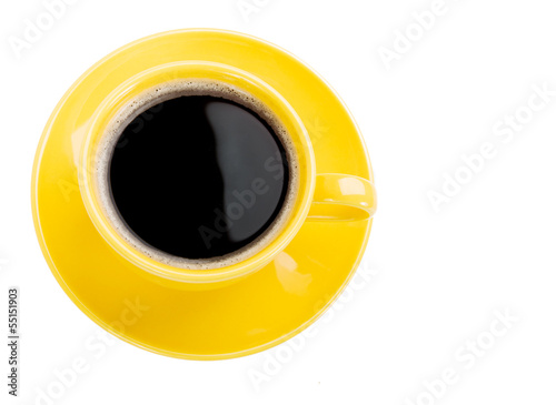Photo: cup of coffee on white background cup of coffee on white background