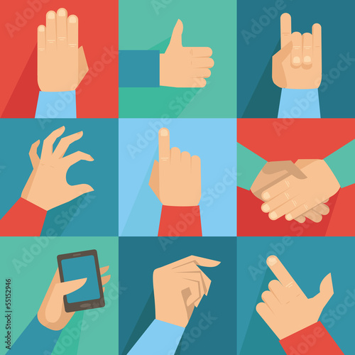 Vector: Vector set of hands and gestures Vector set of hands and gestures