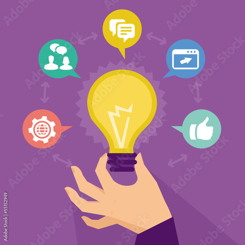 Vector: Vector start up concept - flat icons and signs Vector start up concept - flat icons and signs