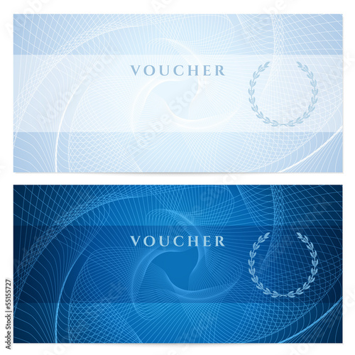 Vector: Gift certificate / Voucher / Coupon template. Guilloche pattern Gift certificate / Voucher / Coupon template. Guilloche pattern