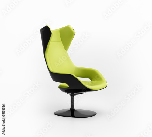 Illustration: Isolated futuristic modern contemporary lime armchair Isolated futuristic modern contemporary lime armchair