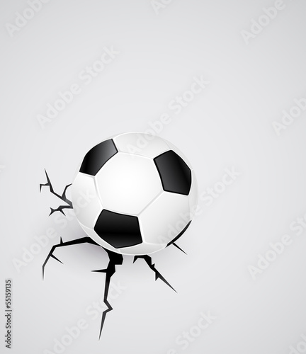 Vector: soccer ball on cracked surface - abstract background 3d soccer ball on cracked surface - abstract background 3d