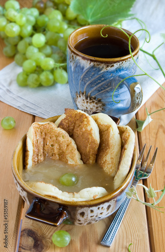 Photo: Pancake with Grapes Pancake with Grapes