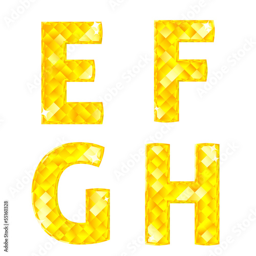 Vector: Diamond letters E, F, G, H Diamond letters E, F, G, H