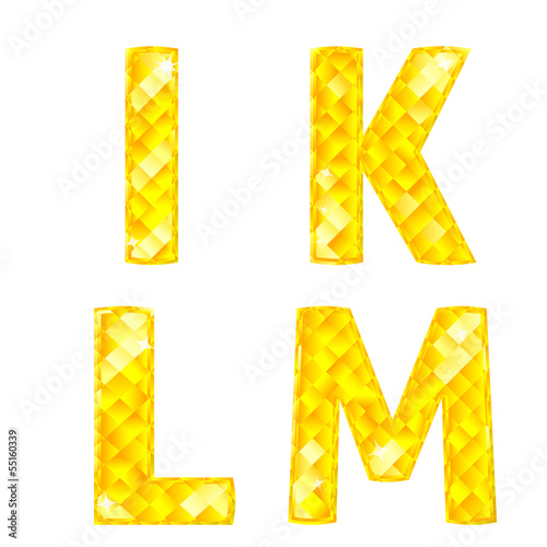 Vector: Diamond letters I, K, L, M Diamond letters I, K, L, M