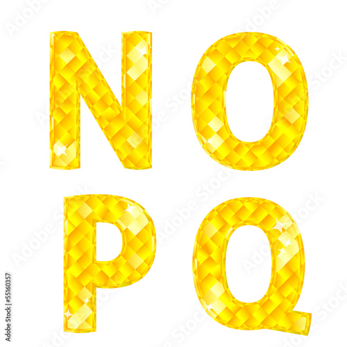 Vector: Diamond letters N, O, P, Q Diamond letters N, O, P, Q