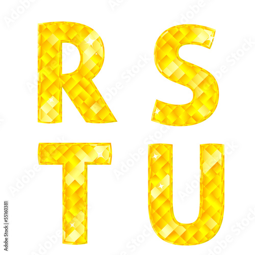 Vector: Diamond letters R, S, T, U Diamond letters R, S, T, U