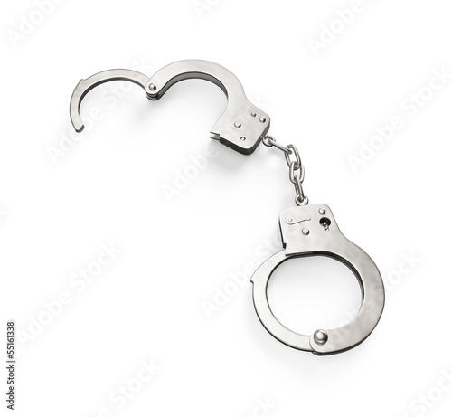 Photo: Handcuffs , copy space Handcuffs , copy space