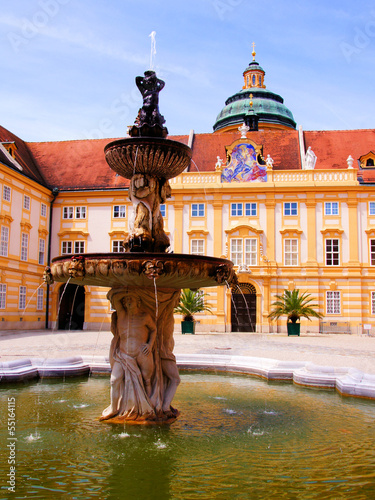 Photo: Fountain in the courtyard of Melk Abbey, Austria Fountain in the courtyard of Melk Abbey, Austria
