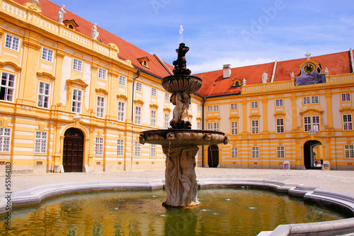 Photo: Courtyard of the historic Melk Abbey, Austria Courtyard of the historic Melk Abbey, Austria