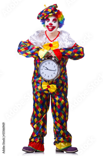Photo: Funny clown isolated on the white Funny clown isolated on the white