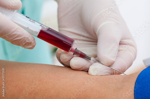 Photo: Taking blood samples Taking blood samples