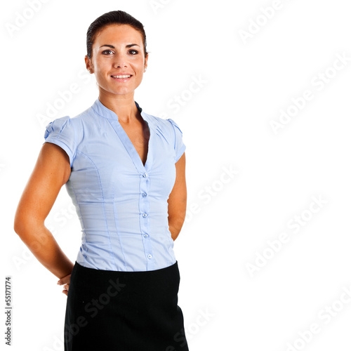 Photo: Young businesswoman isolated on white Young businesswoman isolated on white